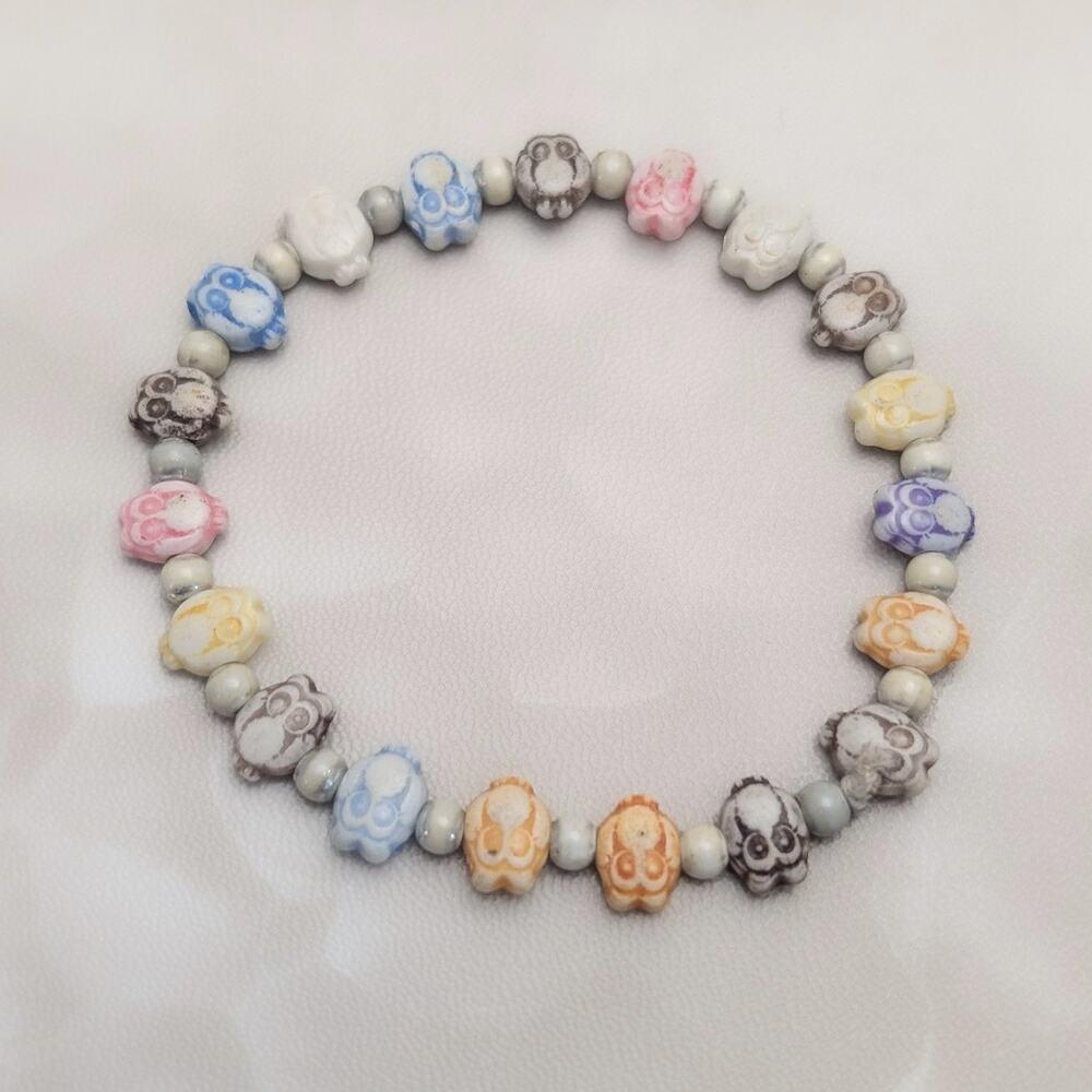 Stretch Bracelet - Multi Colored Pastel Tones Owl Beads?